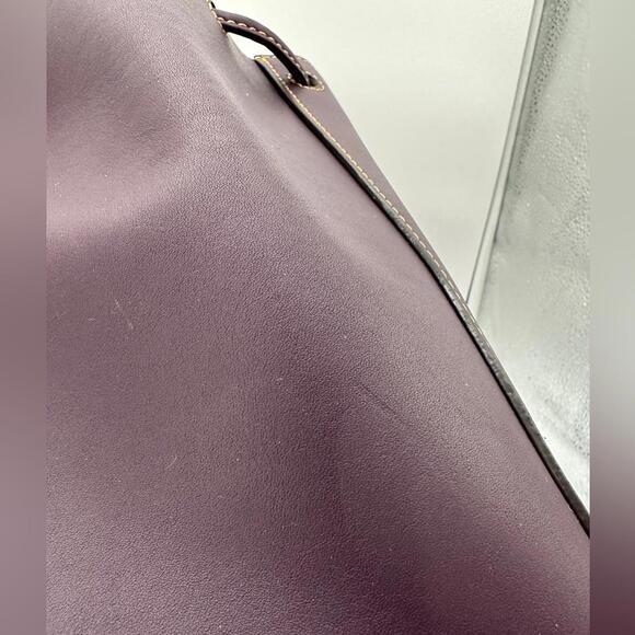 Dooney & Bourke Marlowe Drawstring Emerson Leather Bucket Shoulder Bag Plum Wine - Picture 9 of 9